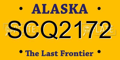 SCQ2172 Alaska License Plate