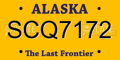 SCQ7172 Alaska License Plate