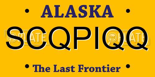 SCQPIQQ Alaska License Plate