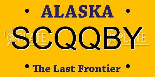 SCQQBY Alaska License Plate