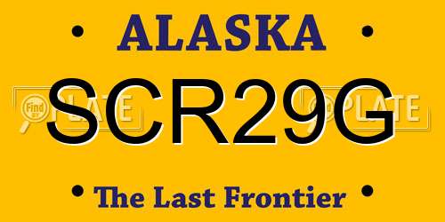 SCR29G Alaska License Plate