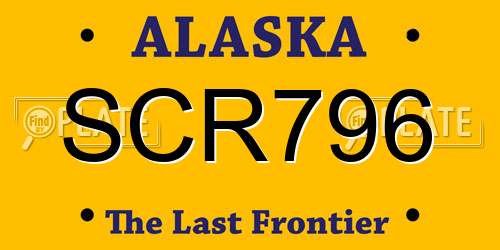 SCR796 Alaska License Plate