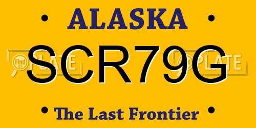 SCR79G Alaska License Plate
