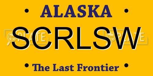 SCRLSW Alaska License Plate