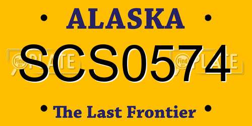 SCS0574 Alaska License Plate