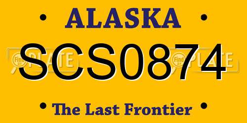 SCS0874 Alaska License Plate
