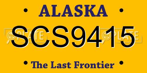 SCS9415 Alaska License Plate
