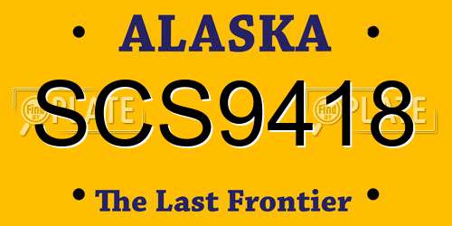 SCS9418 Alaska License Plate