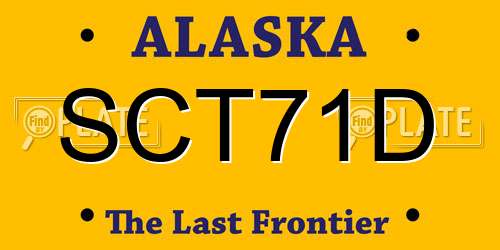SCT71D Alaska License Plate