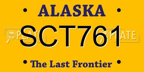SCT761 Alaska License Plate