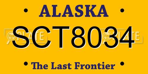 SCT8034 Alaska License Plate