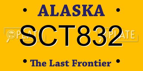 SCT832 Alaska License Plate