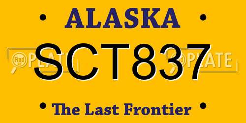 SCT837 Alaska License Plate