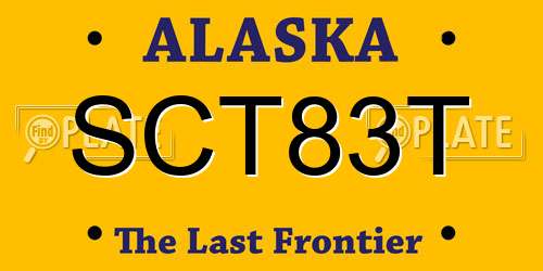 SCT83T Alaska License Plate