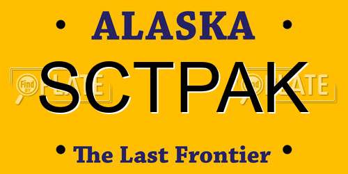 SCTPAK Alaska License Plate