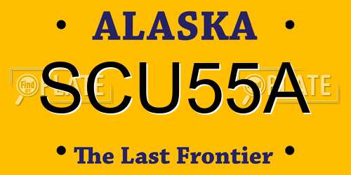 SCU55A Alaska License Plate