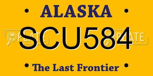 SCU584 Alaska License Plate