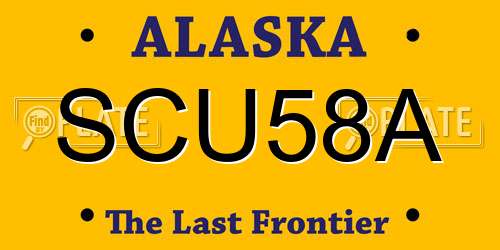 SCU58A Alaska License Plate