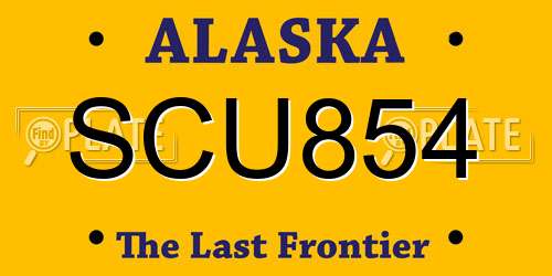 SCU854 Alaska License Plate
