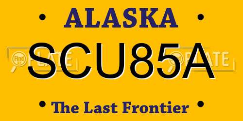 SCU85A Alaska License Plate