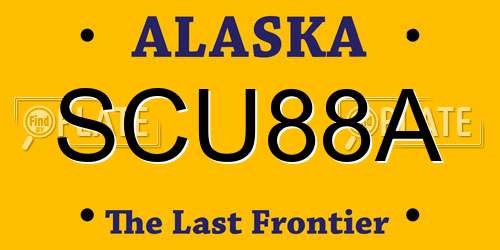 SCU88A Alaska License Plate