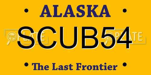 SCUB54 Alaska License Plate