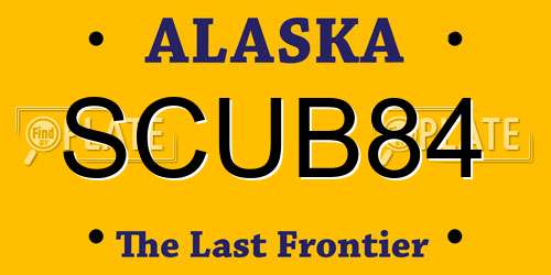 SCUB84 Alaska License Plate