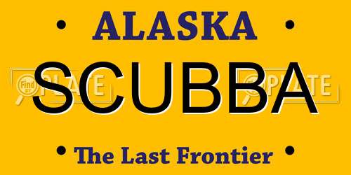 SCUBBA Alaska License Plate