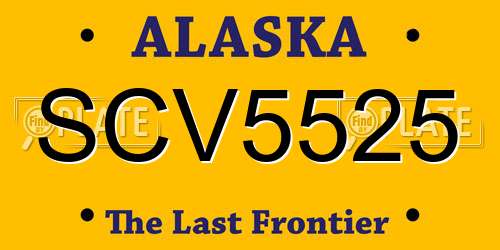 SCV5525 Alaska License Plate