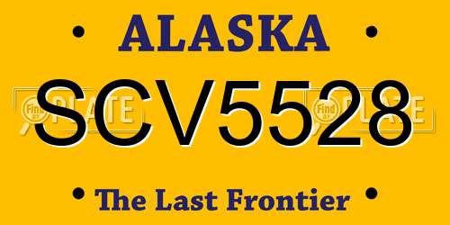 SCV5528 Alaska License Plate