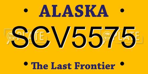 SCV5575 Alaska License Plate