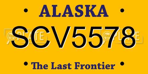 SCV5578 Alaska License Plate