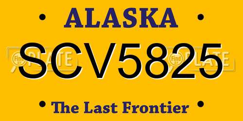 SCV5825 Alaska License Plate