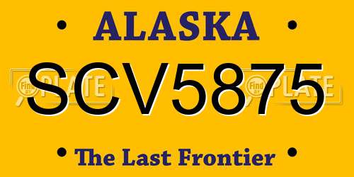 SCV5875 Alaska License Plate
