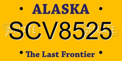 SCV8525 Alaska License Plate