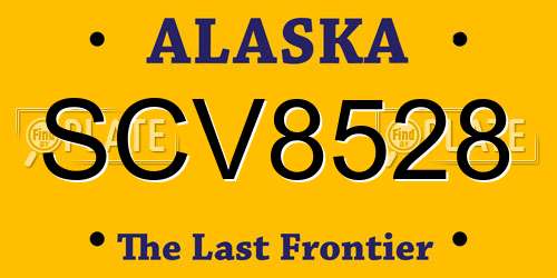SCV8528 Alaska License Plate