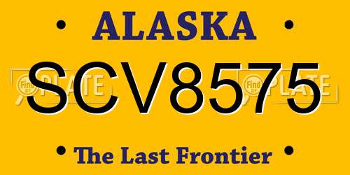 SCV8575 Alaska License Plate