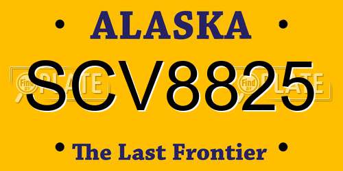 SCV8825 Alaska License Plate