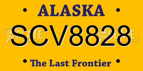 SCV8828 Alaska License Plate