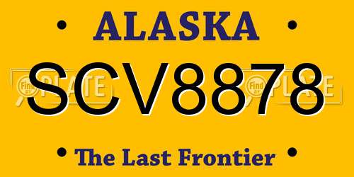SCV8878 Alaska License Plate