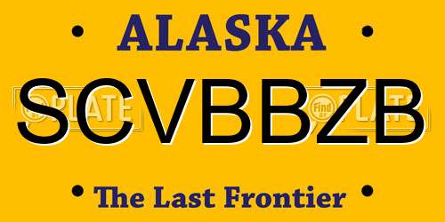 SCVBBZB Alaska License Plate