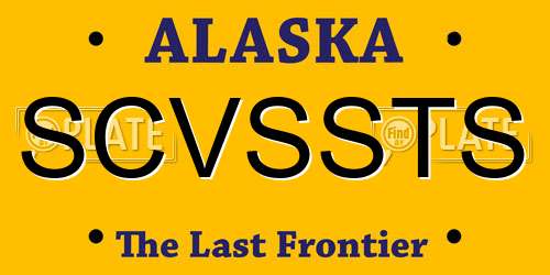 SCVSSTS Alaska License Plate