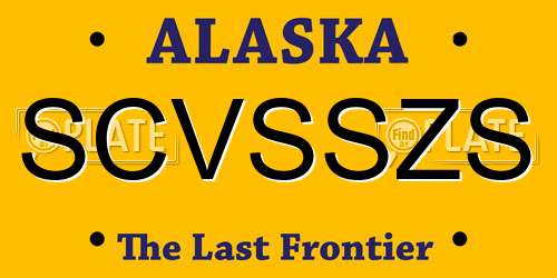 SCVSSZS Alaska License Plate