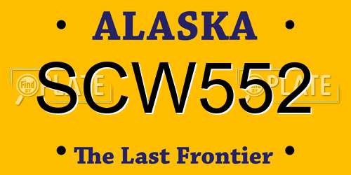 SCW552 Alaska License Plate