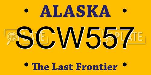 SCW557 Alaska License Plate