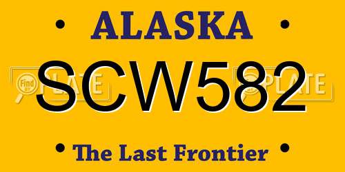 SCW582 Alaska License Plate