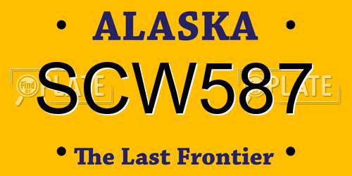 SCW587 Alaska License Plate