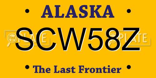 SCW58Z Alaska License Plate