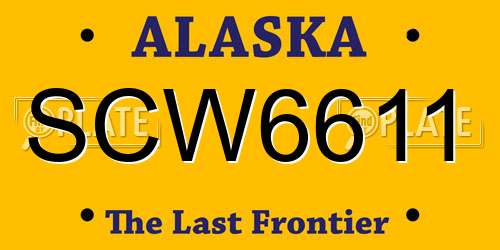 SCW6611 Alaska License Plate