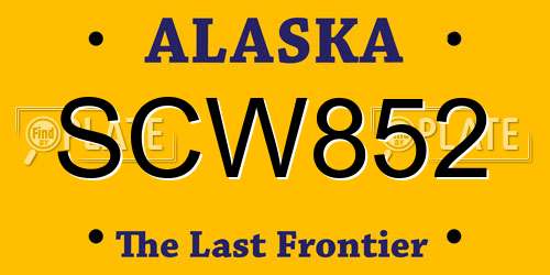 SCW852 Alaska License Plate